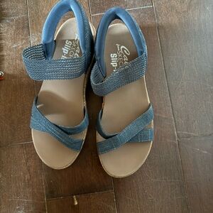 Skechers Kids Navy Strappy Slip-On Sandals